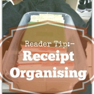 Reader Tips – How to organise receipts 431. Receipt organising