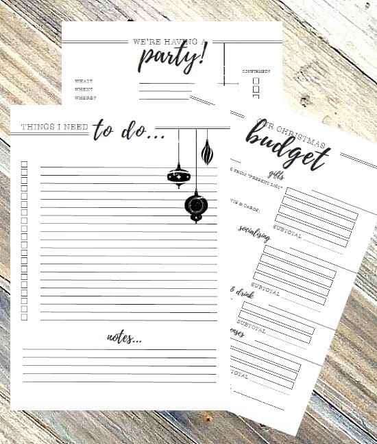 Christmas printables from planner Christmas Planner Printables